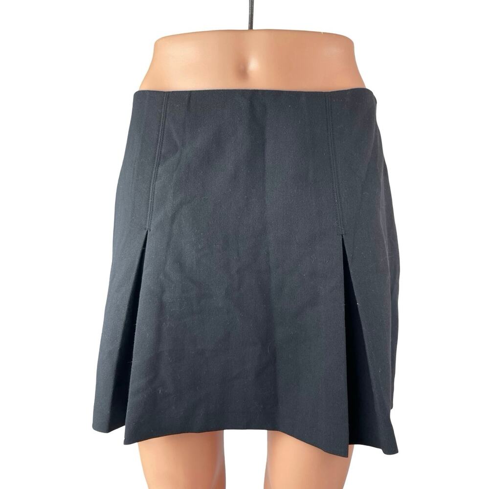 Abercrombie & Fitch Women's Black Pleated Zip Casual A Line Mini Skirt Size M